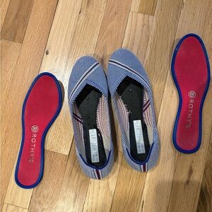 Reflective blue Rothy’s